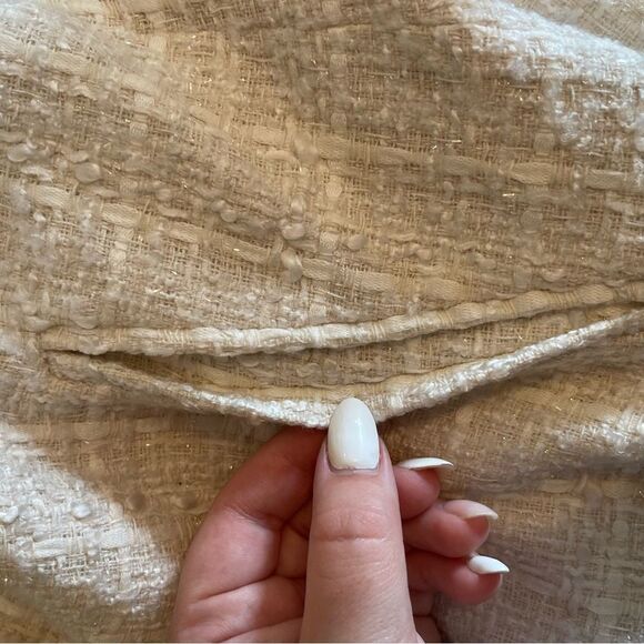Zara White/Cream Tweed Zip Jacket - Picture 7 of 11